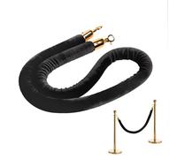 Gativs Cuerda Terciopelo Negro Barrera Separadora 1,5m Cuerda Delimitadora con Oro Ganchos Cuerda de Control de Multitudes Catenarias Control de multitudes Línea para Hotel Restaurant Cinema