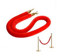 Gativs Cuerda Terciopelo Rojo Barrera Separadora 1,5m Cuerda Delimitadora con Oro Ganchos Cuerda de Control de Multitudes Catenarias Control de multitudes Línea para Hotel Restaurant Cinema