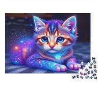 Gato 1000 Piezas Gatito Lindo Rompecabezas En Cartón Resistente para Adultos Y Niños Reto Divertido Desarrollo Cognitivo Regalo De Decoración del Hogar 52x38cm/1000pcs