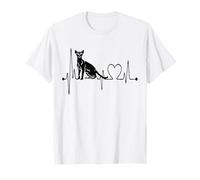 Gato Abisinio Heartbeat ECG Funny I Love My Abyssinian Cats Camiseta