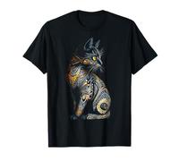 Gato Abstracto Mandala Arte Animal Amante Retrato Gráfico G Camiseta