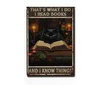 Gato Acostado Sobre Un Libro Cartel De Chapa Vintage Pared Muestra Placa Retro Pintura De Hojalata Placa Para Salón Jardín Cerveza 20X30Cm