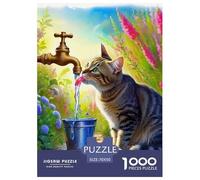 Gato Adorable 1000 Pièces Puzzle Jeu Éducatif Classique Jigsaw Puzzle Jeu De Défi Unique Pour Cadeaux De Voyage, Présent 70x50cm/1000pcs