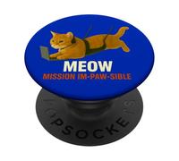 Gato Agente Secreto en Misión - Arte divertido de la parodia de espías PopSockets PopGrip Adhesivo