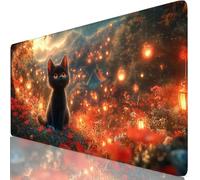 Gato Alfombrilla Ratón XXL 700x300x3mm Mouse Pad Grande Gaming Fantasía Alfombrilla Escritorio con Base Antideslizante, Resiste Salpicaduras, Bordes Cosidos Mousepad para Oficina y Familia Y8-542