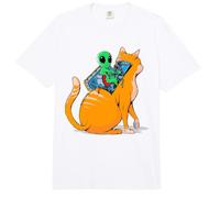 Gato Alien - Divertido Marciano Operando Lindo Robot Kitty - TFS Comfort Colors Adult Heavyweight T-Shirt
