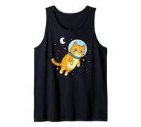 Gato Amante De Los Animales Astronauta Luna Espacial Mamá Papá Niños Camiseta sin Mangas
