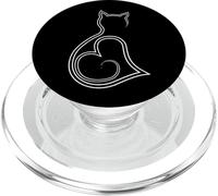 Gato - Amantes de los Gatos Arte Lineal para mamás Gato PopSockets PopGrip para MagSafe