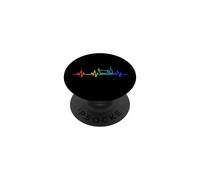 Gato Amor Latido Corazón Vida Corazón ECG Pul PopSockets PopGrip Adhesivo