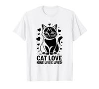 Gato Amor Nueve Vidas Amante de los Gatos Felino Mascota Miau Amor Gato Camiseta