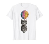 Gato Animal Retrato Impresión Motivo Ilustración Gráfico Gato Camiseta