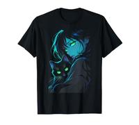 Gato Anime Chica Gráfico Kitty Lover Camiseta