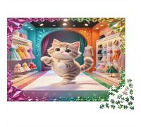 Gato Arte Paisaje Colores Vivos Puzzle de 1000 Piezas para Adultos Diversión en Familia Regalo 70x50cm/1000pcs