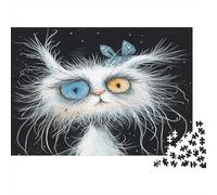 Gato Artístico Rompecabezas Imposible,desafío para Adultos White Hair Juego Educativo 1000 Piezas Obra De Arte De Juego De para Adultos Y Niños A Partir De 12 Años 1000pcs (75x50cm)