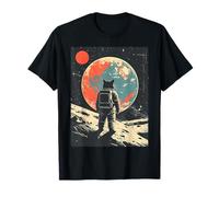 Gato Astronauta Retro Espacio Vintage Luna Galaxia Sci-Fi Camiseta