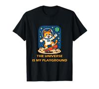 Gato Astronauta Skate Cósmico The Universe Is My Playground Camiseta