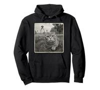 Gato asustado Que se esconde de los alienígenas de Ciencia ficción Amante del Espacio Sudadera con Capucha