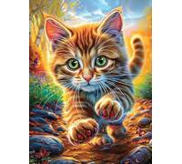 Gato atigrado con una madeja de lana Rompecabezas 500 Piezas Cartón Para Niños Mayores 14 Años Dibujo Animado de Paisajes de Cuento de Hadas Entretenimiento Casa Antiestrés Detalle San Valentín Detall