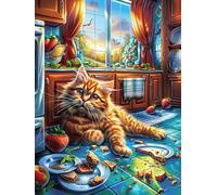 Gato atigrado durmiendo en una habitación acogedora Puzzle 300 Piezas Cartón Blanco Premium Para Expertos Sueño Mágico de Ciencia Ficción Desconectar Estrés Alivio Ansiedad Garantía Satisfacción Regal