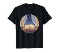 Gato atigrado durmiendo por Moonlit Window Night Camiseta