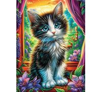 Gato atigrado en habitación mágica Puzzles 1000 Piezas Moderno Decorativo Fauna Mascotas Rompecabezas Familiar para Hombres Y Mujeres Aliviar Estrés Maquetas Construir 1000 PCS