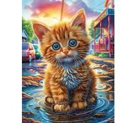 Gato atigrado en una habitación acogedora Rompecabezas 500 Piezas Cartón Grueso Para Coleccionistas Vida silvestre y mascotas Mejora Memoria Desarrollo Cognitivo Diversión Familia Regalo Reyes Magos 5