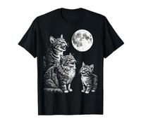 Gato Aullando A La Luna Camiseta