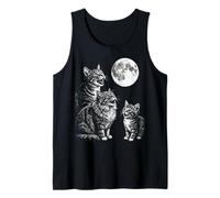 Gato Aullando A La Luna Camiseta sin Mangas