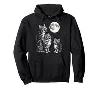 Gato Aullando A La Luna Sudadera con Capucha