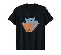 Gato Azul alcanzando golosinas Camiseta gráfica económica, Hombre, Negro, XL