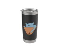 Gato azul alcanzando golosinas Vaso térmico de acero inoxidable de doble pared