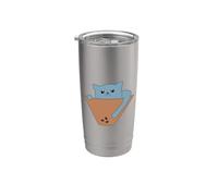 Gato azul alcanzando golosinas Vaso térmico de acero inoxidable de doble pared