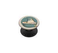 Gato Azul en una bañera para Amantes de los Gatos, dueños de Gatos PopSockets PopGrip Adhesivo
