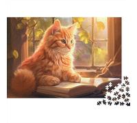 Gato Azul Naranja Puzzle 1000 Piezas Adultos Y Jóvenes Puzzle Difícil Puzzle Complicado Más Vendido Tiempo Libre Cartón Reciclado 70x50cm/1000pcs