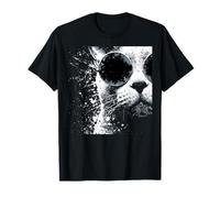 Gato Azul Ruso con Gafas de Sol Blanco Splash Art Cats Cool Camiseta