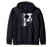 Gato Azul Ruso con Gafas de Sol Blanco Splash Art Cats Cool Sudadera con Capucha