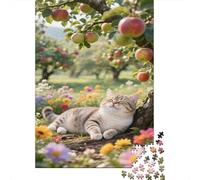 Gato Azul Ruso Puzzles De 1000 Piezas Rompecabezas para Adultos Puzle para Decoración del Hogar Manzano Rompecabezas DIY Imposible Juego De Rompecabezas Y Familiar Regalos A Partir De 14 Años 100