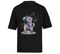 Gato Bardo Cantante Aventurero De DND Camiseta Extragrande Holgada Negra Unisex Unisex Black tee Baggy Oversized T-Shirt