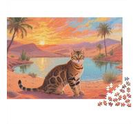 Gato Bengal Puzzle 1000 Piezas, DIY, Juguete Educativo, Decoración del Hogar, para Niños Mayores De 12 Años 1000pcs (75x50cm)