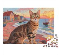 Gato Bengal Puzzle 1000 Piezas, DIY, Juguete Educativo, Decoración del Hogar, para Niños Mayores De 12 Años 1000pcs (75x50cm)