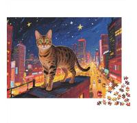 Gato Bengal Puzzle 1000 Piezas, DIY, Juguete Educativo, Decoración del Hogar, Rompecabezas para Adultos, A Partir De 14 Años 1000pcs (75x50cm)