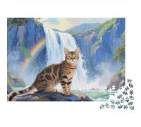 Gato Bengal Puzzle 1000 Piezas, Regalos, Juguete Educativo, Decoración del Hogar, para Niños Mayores De 12 Años 1000pcs (75x50cm)