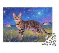 Gato Bengal Puzzle 1000 Piezas, Regalos, Juguete Educativo, Decoración del Hogar, Rompecabezas para Adultos, A Partir De 14 Años 1000pcs (75x50cm)