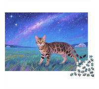 Gato Bengal Puzzle De 1000, DIY, Juguete Educativo, Decoración del Hogar, para Niños Mayores De 12 Años 1000pcs (75x50cm)