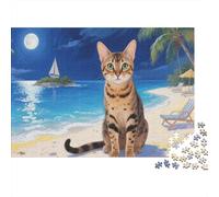 Gato Bengal Puzzle De 1000, DIY, Juguete Educativo, Decoración del Hogar, Rompecabezas para Adultos, A Partir De 14 Años 1000pcs (75x50cm)