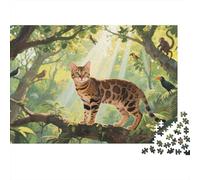 Gato Bengal Puzzle De 1000, Regalos, Juguete Educativo, Decoración del Hogar, para Niños Mayores De 12 Años 1000pcs (75x50cm)