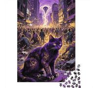 Gato Bengala Motín Urbano Puzzle 1000 Piezas Impresión De Alta Definición, Puzzle De Madera, para Adultos Y Niños 14+, Rompecabezas Entretenimiento Creativo, Pasatiempo Creativo 1000pcs (75x50cm)