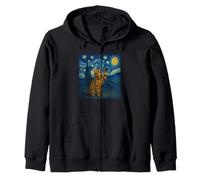 Gato Bengala Noche Estrellada Van Gogh Sudadera con Capucha