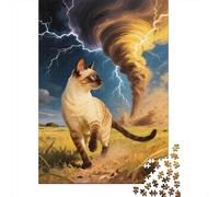 Gato Bengala Tornado de Pradera Puzzle 1000 Piezas Impresión De Alta Definición, Puzzle De Madera, para Adultos Y Niños, Rompecabezas Entretenimiento Creativo, Pasatiempo Creativo 1000pcs (75x50cm)