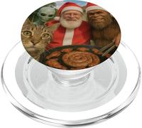 Gato Bigfoot Alien Santa Braai BBQ Navidad Selfie BFF Divertido PopSockets PopGrip para MagSafe